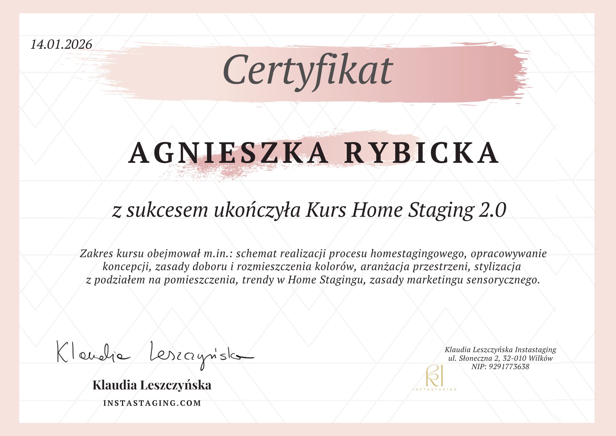 Certyfikat Home Satgingowy